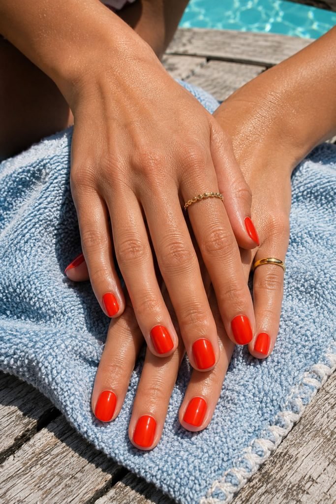 Bright Red Nails