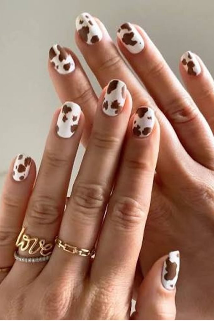 Cow Print Nails