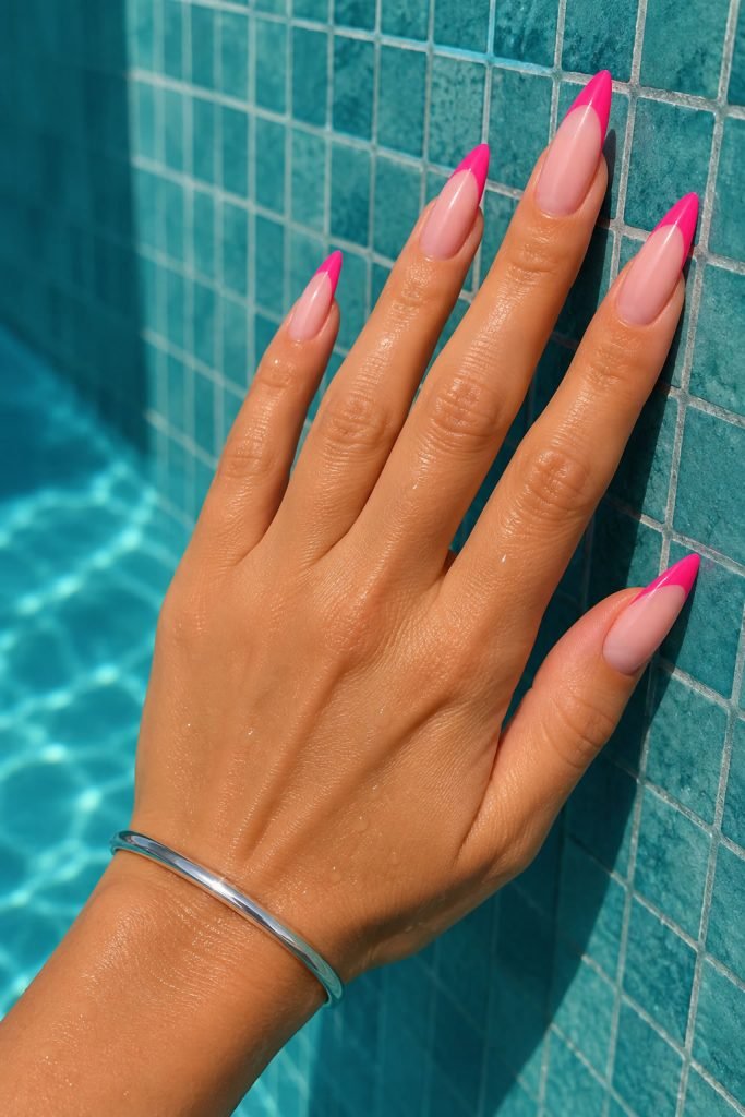 Hot Pink French Tips