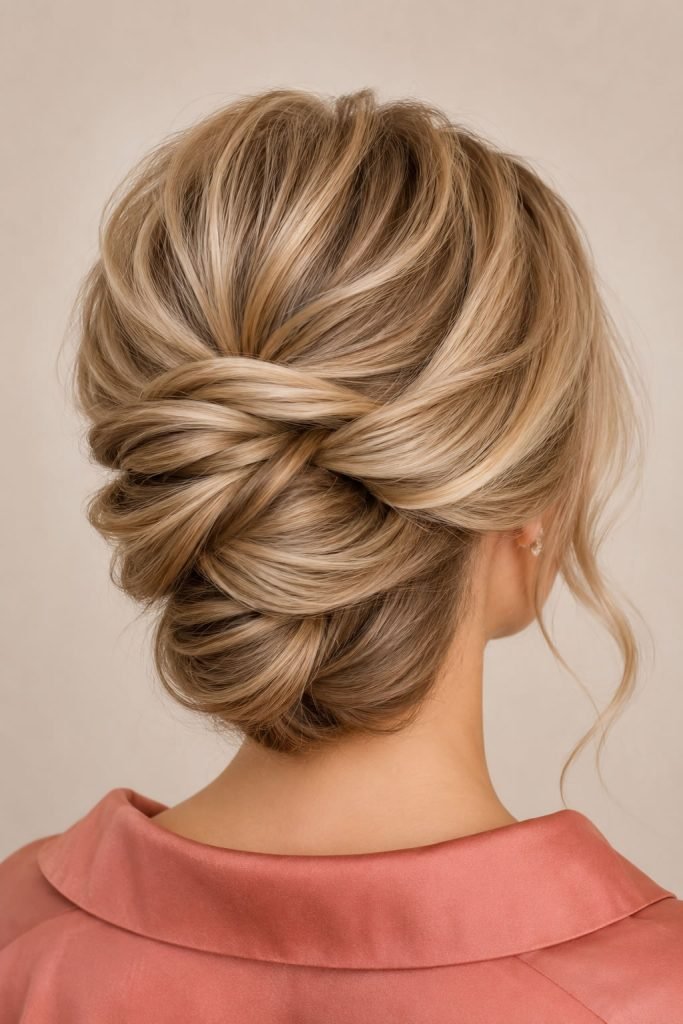 bobby pin crisscross technique for voluminous updo