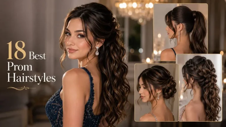 18 prom hairstyles for 2026 featuring romantic waves, sleek ponytails, braids, and elegant updos