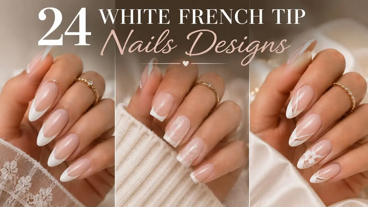 White French tip nail designs featuring classic, micro, gold, and chrome French tips