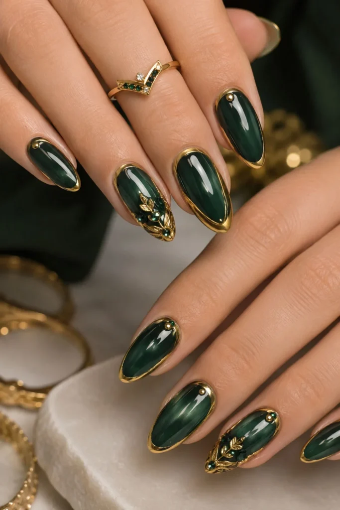 Emerald Green with Gold Chrome Trim