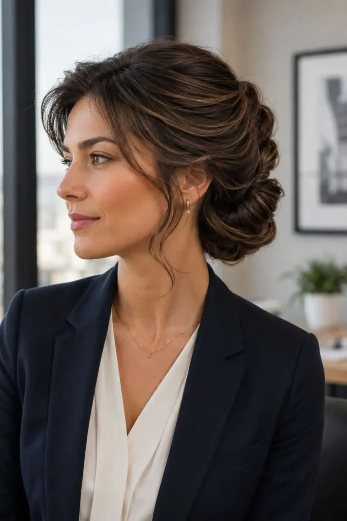 Gibson tuck hairstyle for an elegant work look