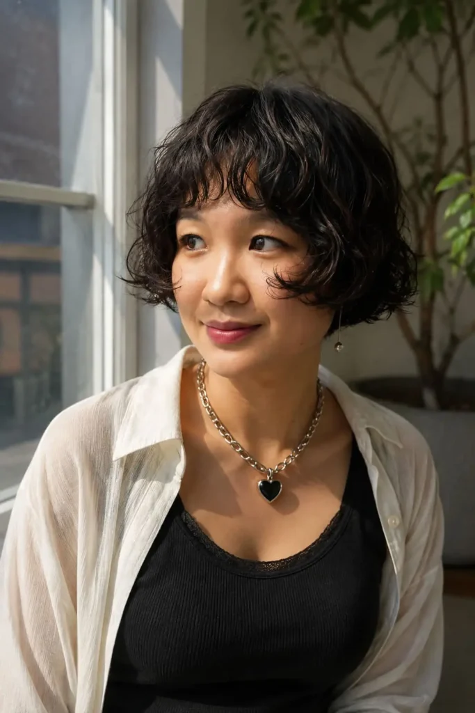 Light wavy bob hairstyle with soft natural waves for women over 30