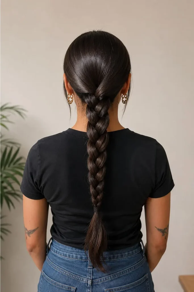 Loose braid hairstyle for an easy professional work look