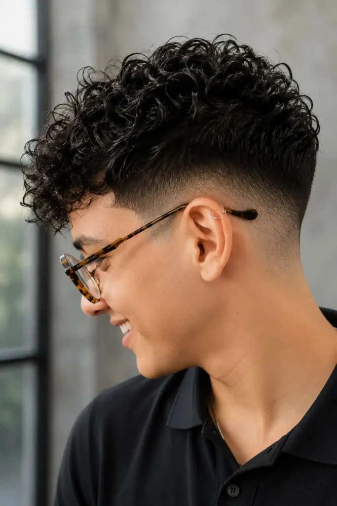 Messy pixie haircut for women with faded sides and textured layers