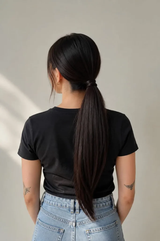 Twisted ponytail hairstyle for a polished work look