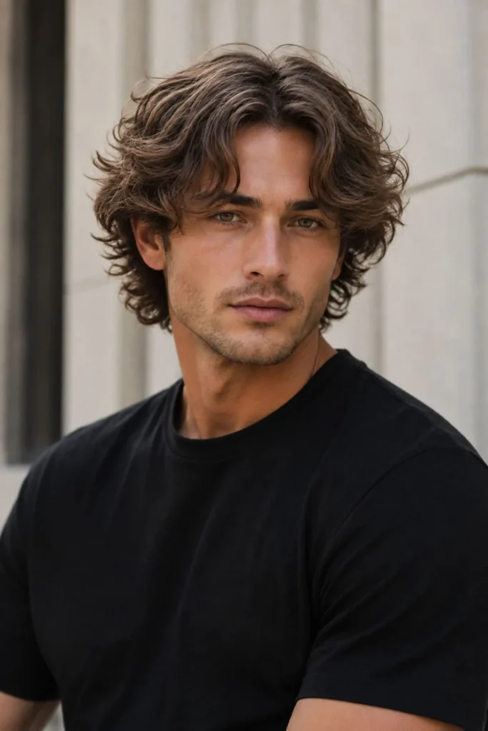 Men's wavy perm with loose natural-looking waves and subtle volume