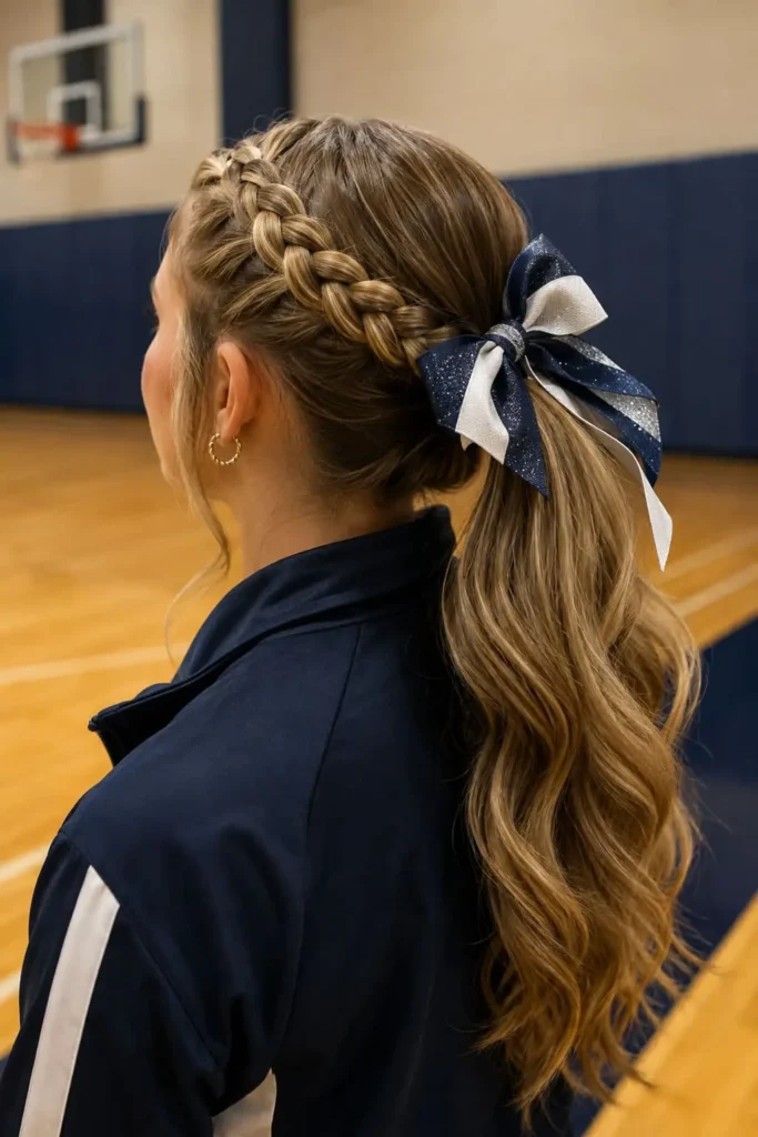 braided headband hairstyle for long hair volleyball