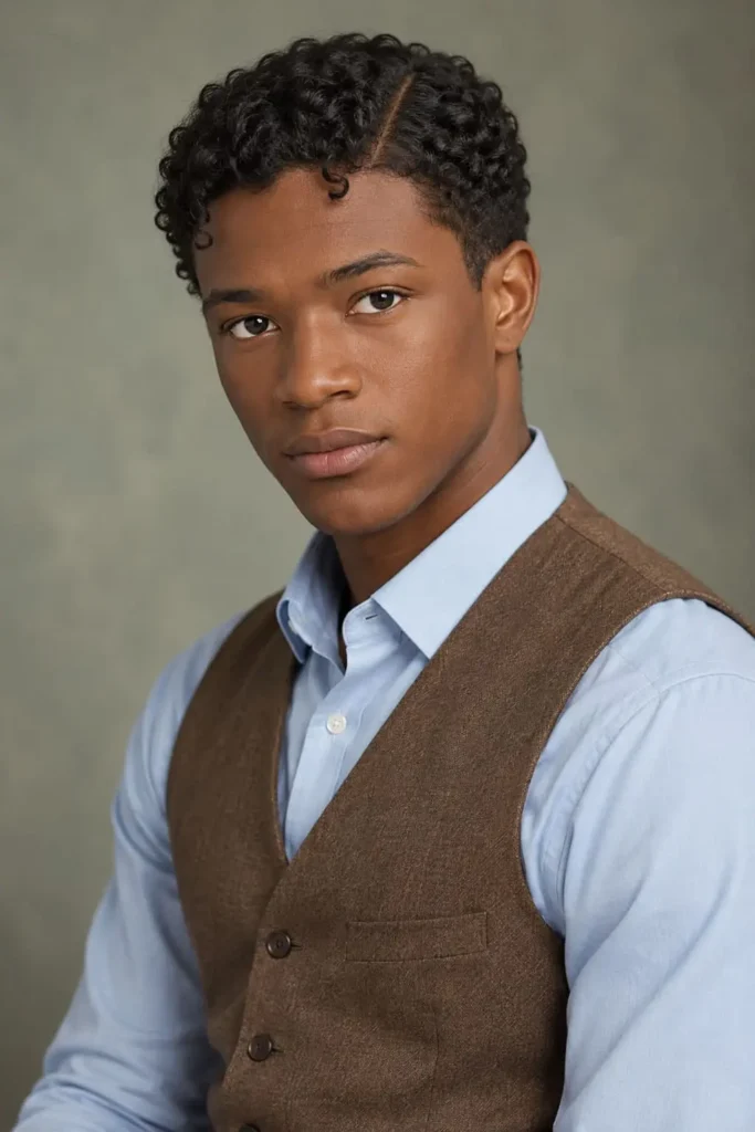 1920s conk hairstyle for Black men with a smooth straightened finish