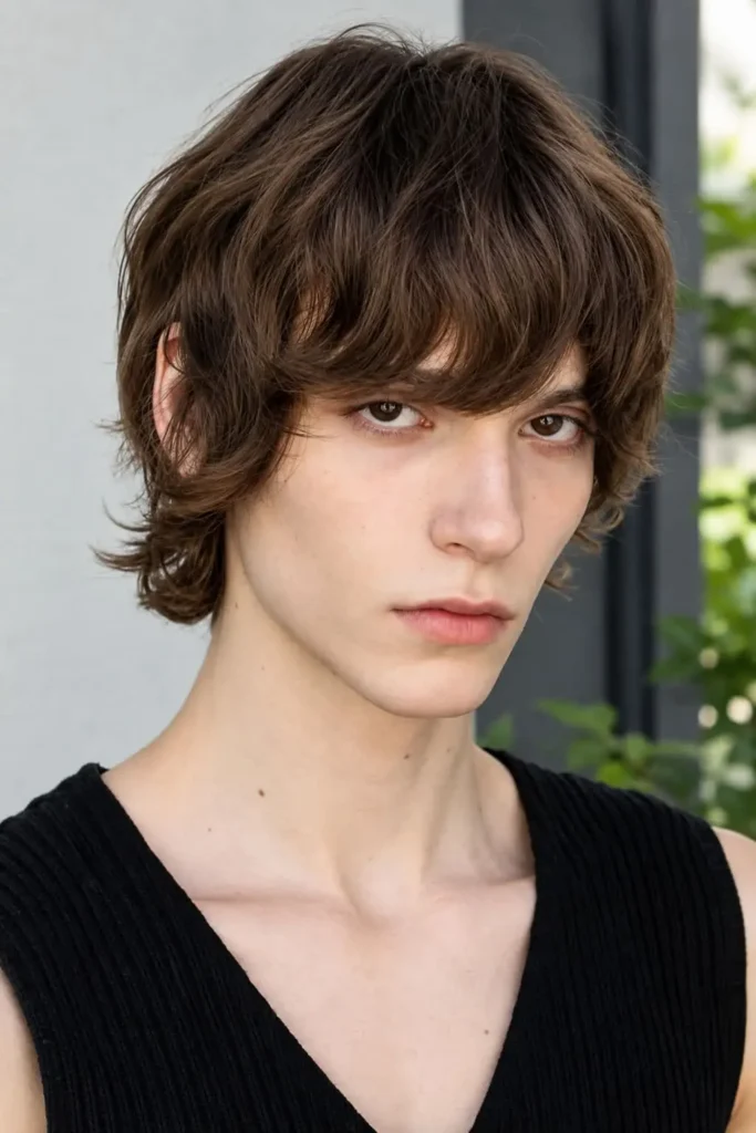 60s mod hairstyle with rounded layers and soft volume