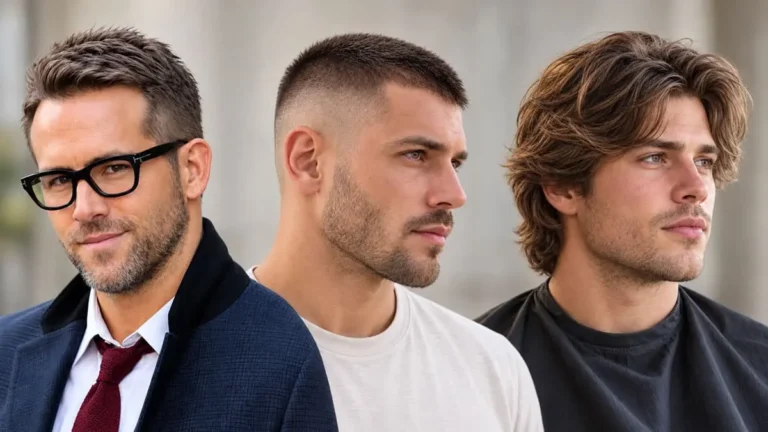 Best Haircuts for Round Shaped Face Male featuring modern styles with volume and tapered sides