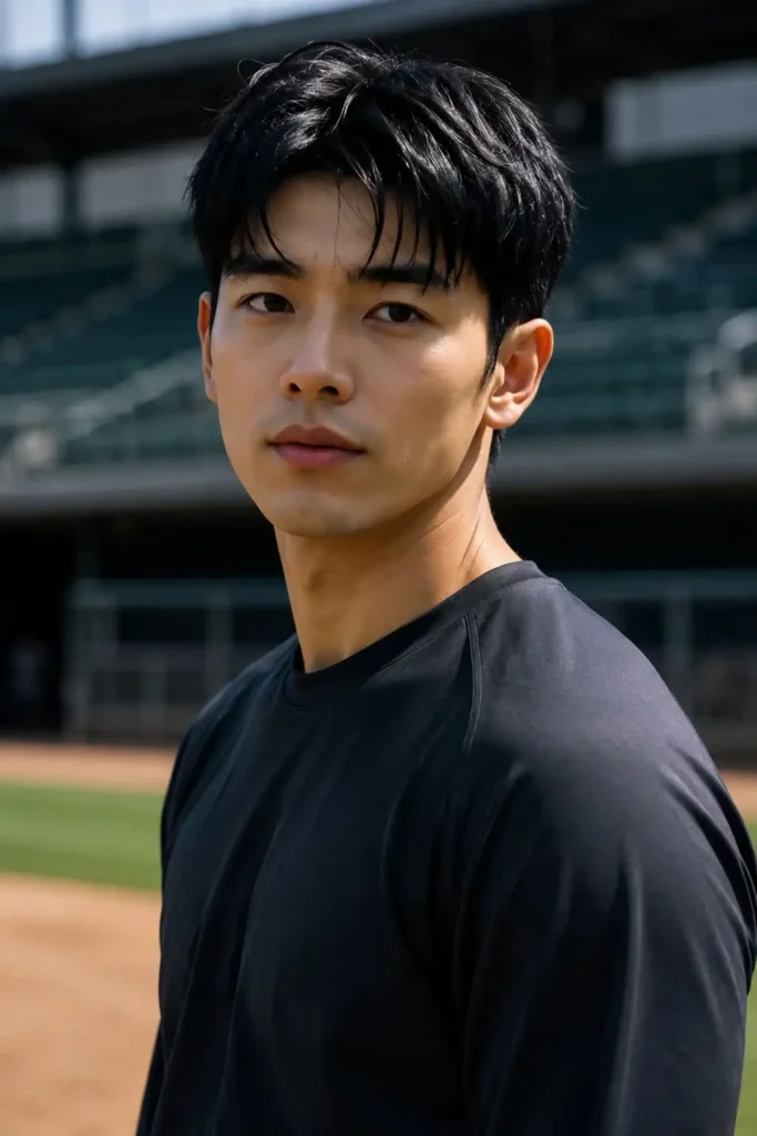 Baseball flow haircut for men with medium-length hair and tapered sides