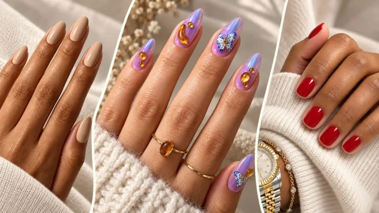 26 trending gel nails ideas for 2026 featuring red, chrome, aura, French and glitter nail art