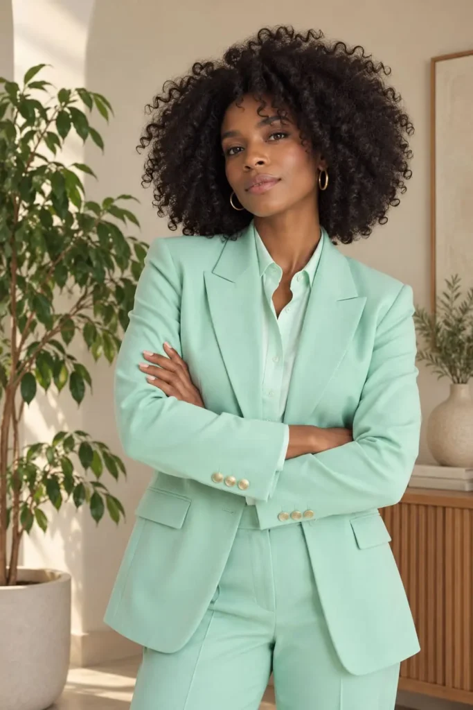 Curly wavy bob haircut with defined natural curls, bouncy volume and a low-maintenance shape