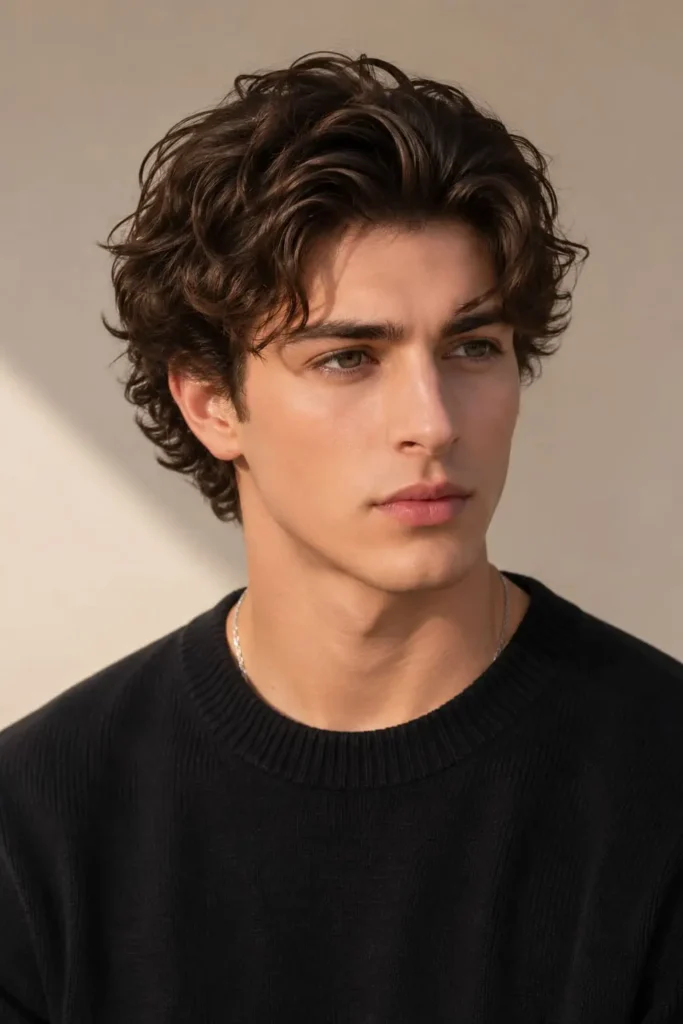 Flow haircut for men with thick hair and layered weight removal