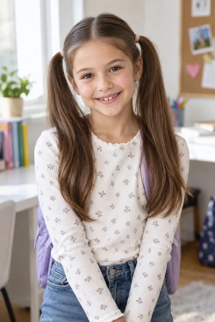 Secure ponytails and pigtails for keeping children's hair neatly tied back