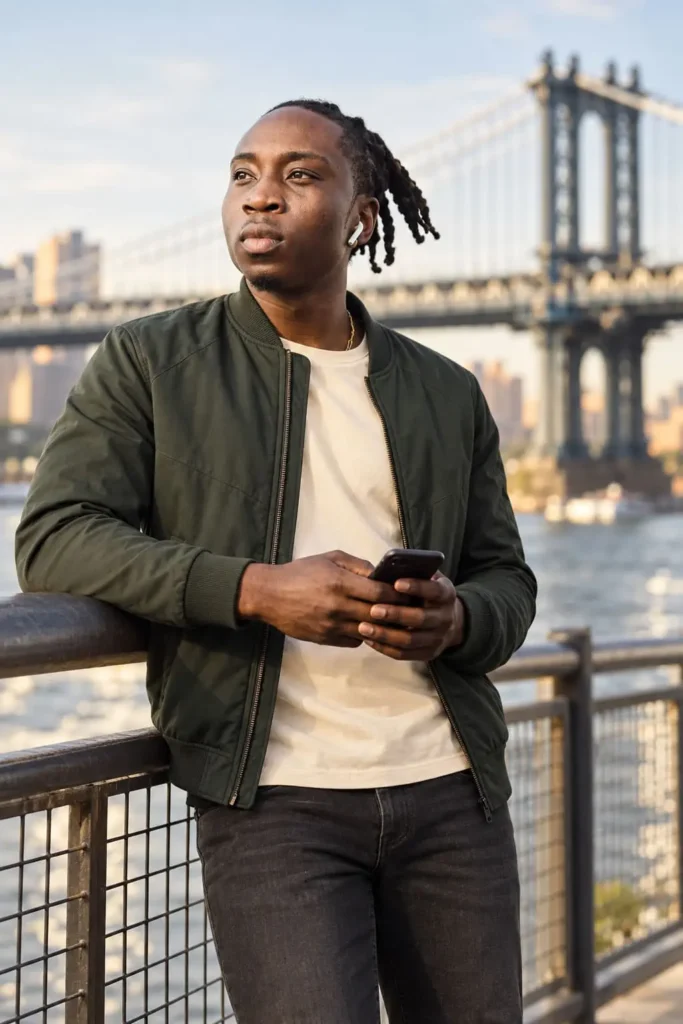 Neat braided long hairstyle for men suitable for a professional workplace