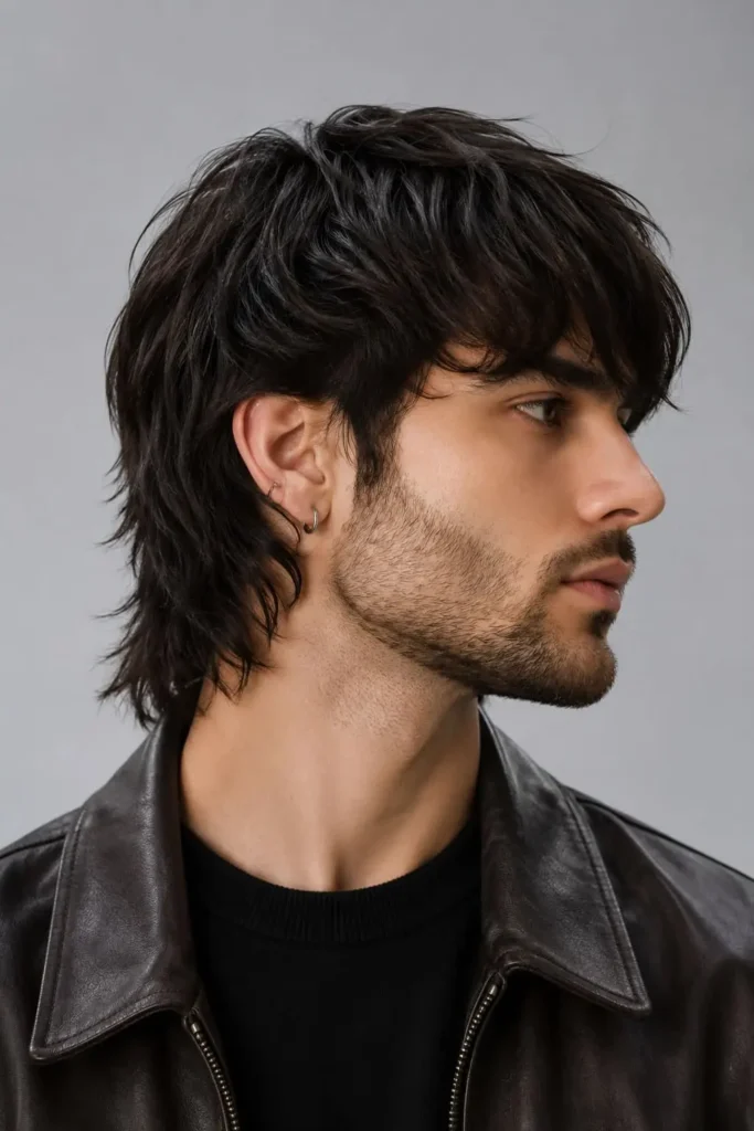 Short flow haircut for men with a neatly groomed beard