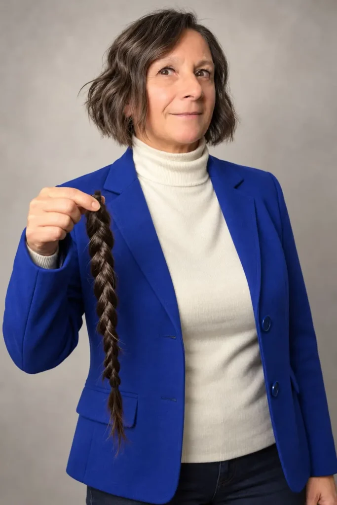 Short wavy side-parted bob for women over 60 with fine hair