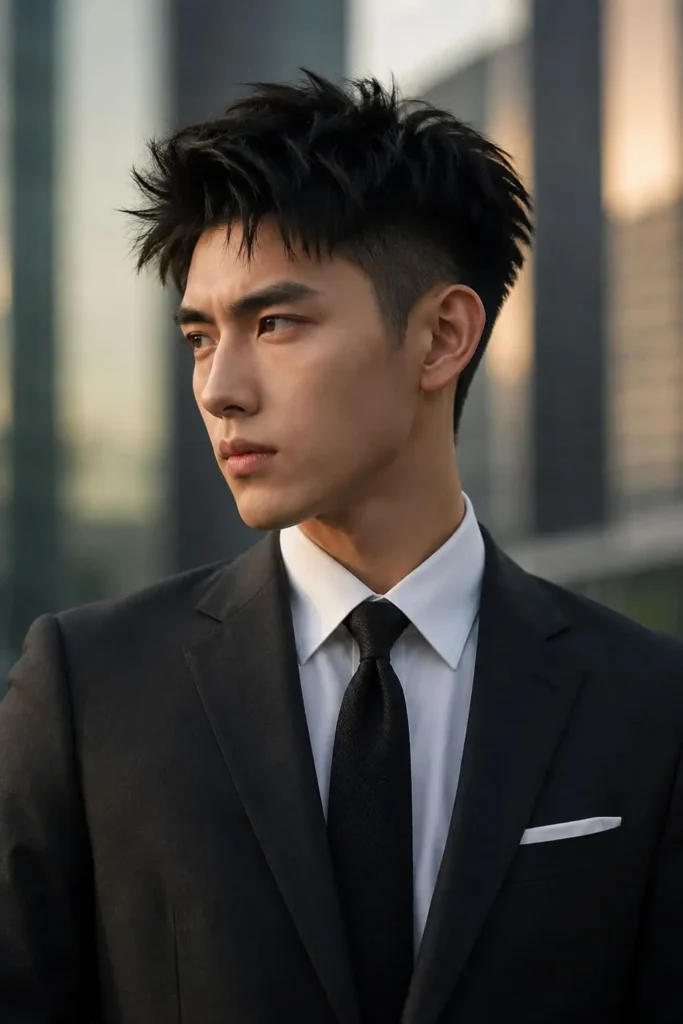 Textured flow haircut for men with layered hair and natural volume