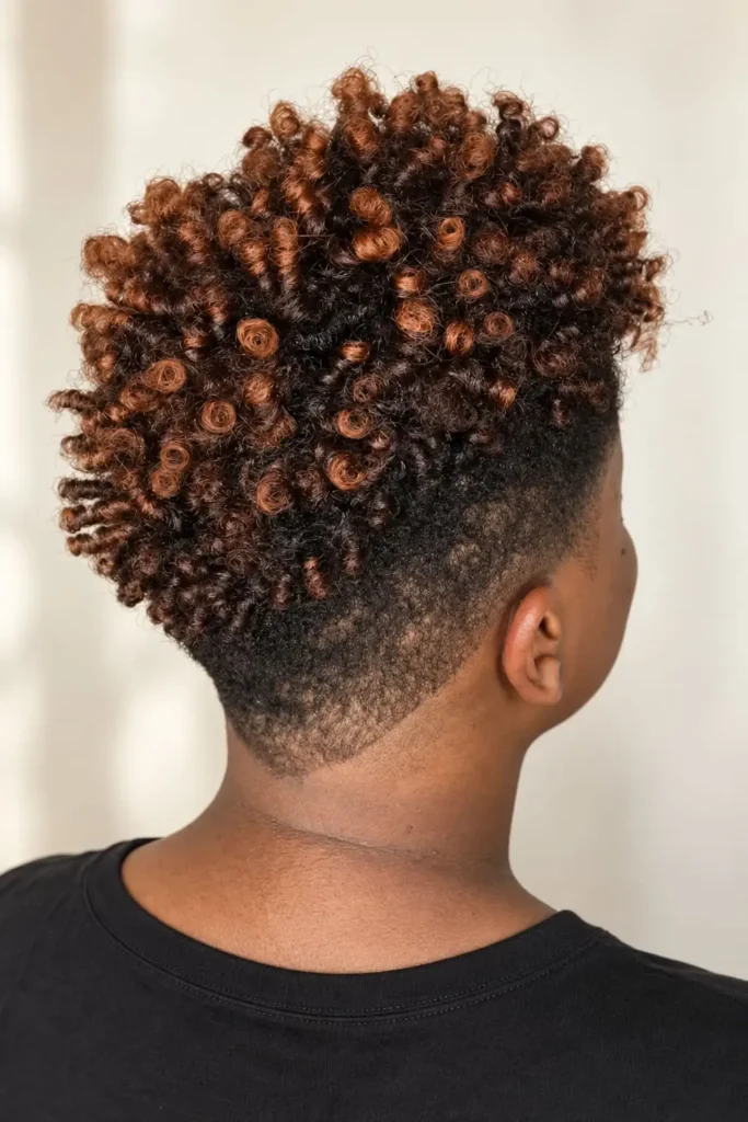 Twist-out curls with a clean undercut for Black women with natural hair