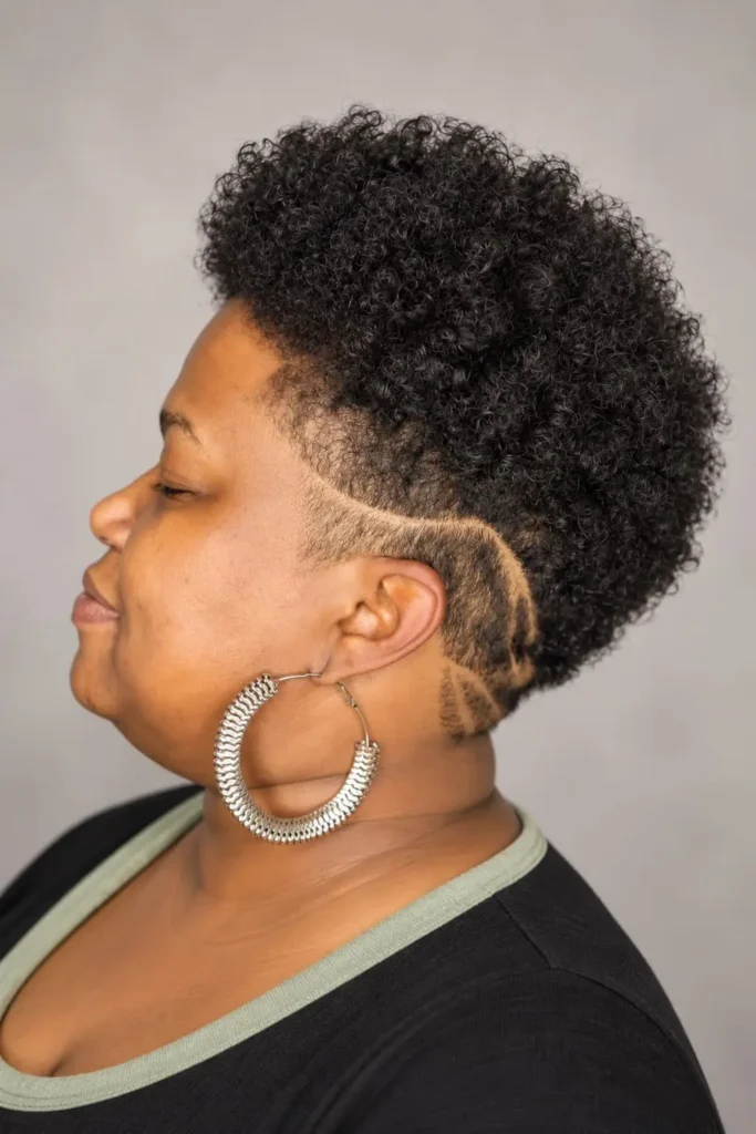 Short natural haircut with a stylish undercut design for Black women