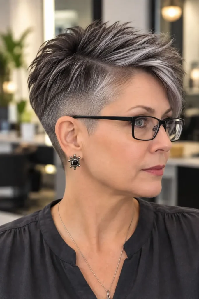 Short undercut pixie with longer textured top