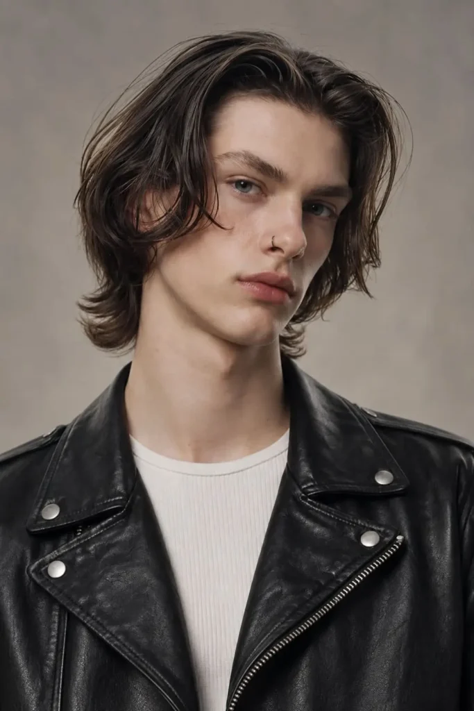 Wolf mod haircut with shaggy layers, soft volume, and longer back